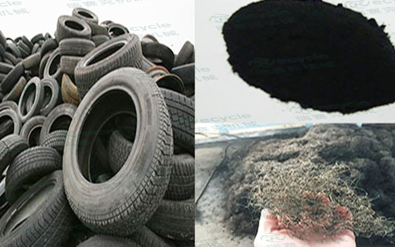 废轮胎加工胶粉对比图
